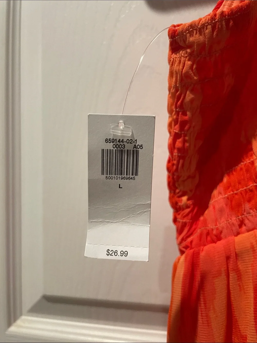 Old Navy Bright Orange Smocked Peplum Cami
